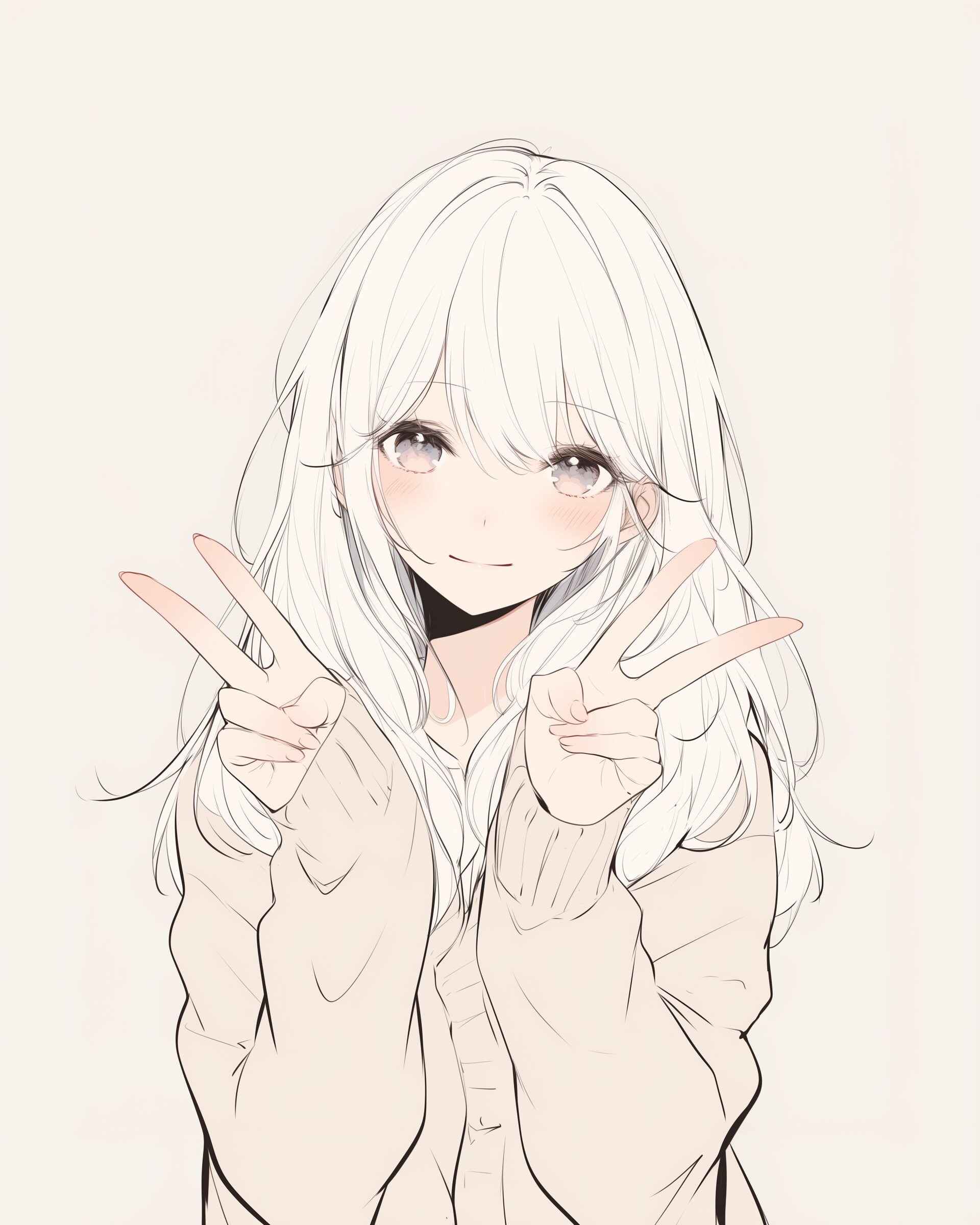 銀髪ピース女子0