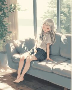 お昼寝女子０