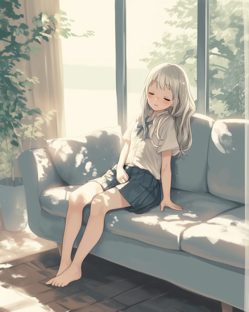 お昼寝女子０