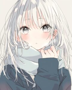 銀髪の制服女子０