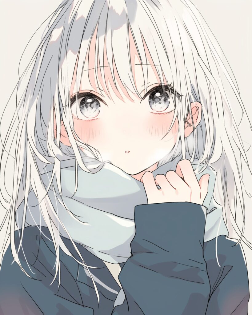 銀髪の制服女子０