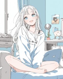 銀髪ゲーム女子０