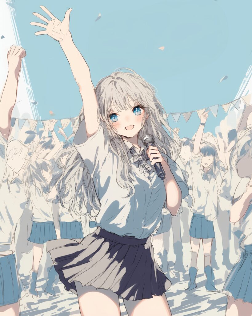 銀髪ライブ女子０