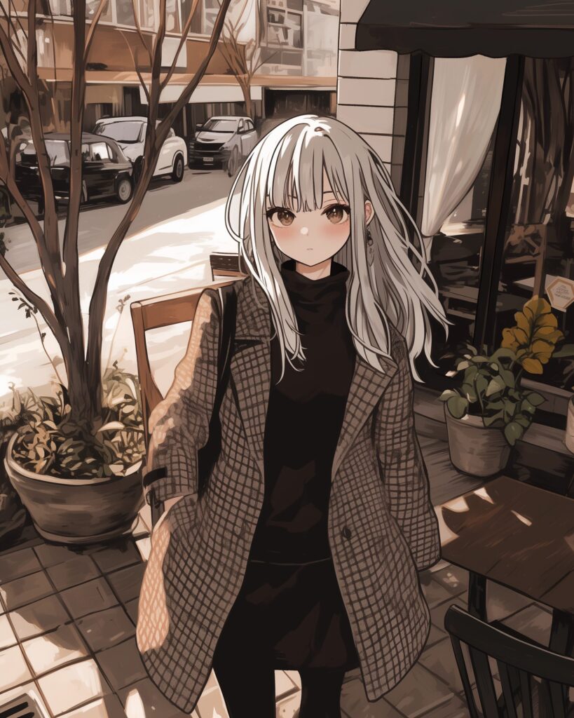 カフェで待ち合わせ女子０