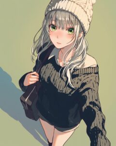ニット帽女子０