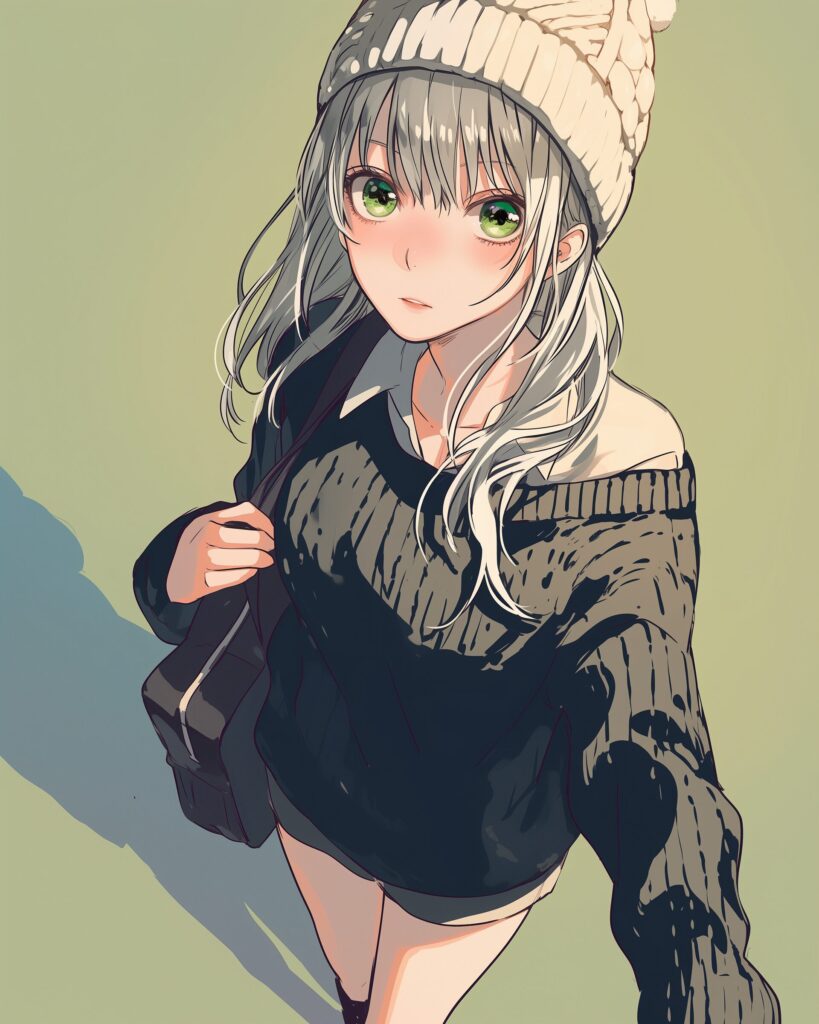 ニット帽女子０