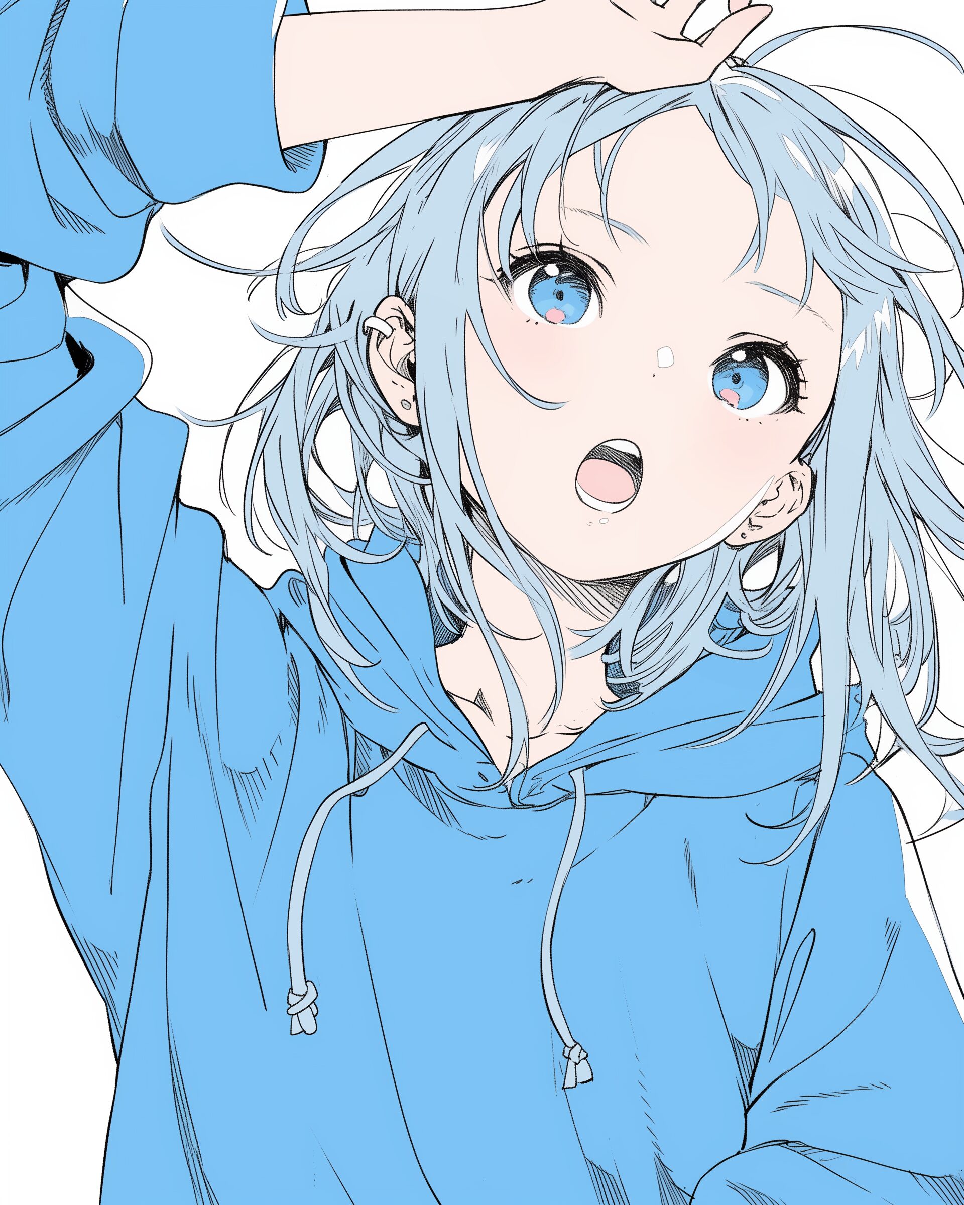 銀髪パーカー女子0