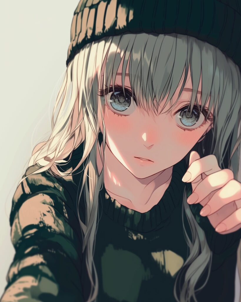 ニット帽女子１