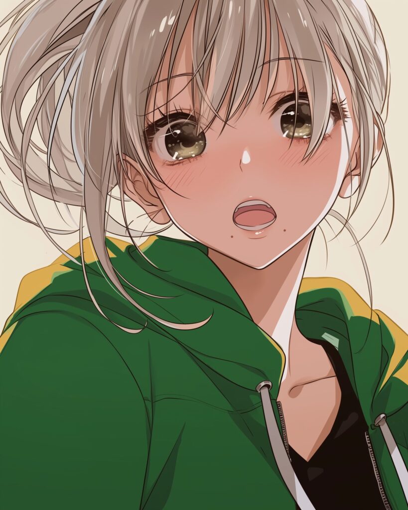 銀髪パーカー女子１