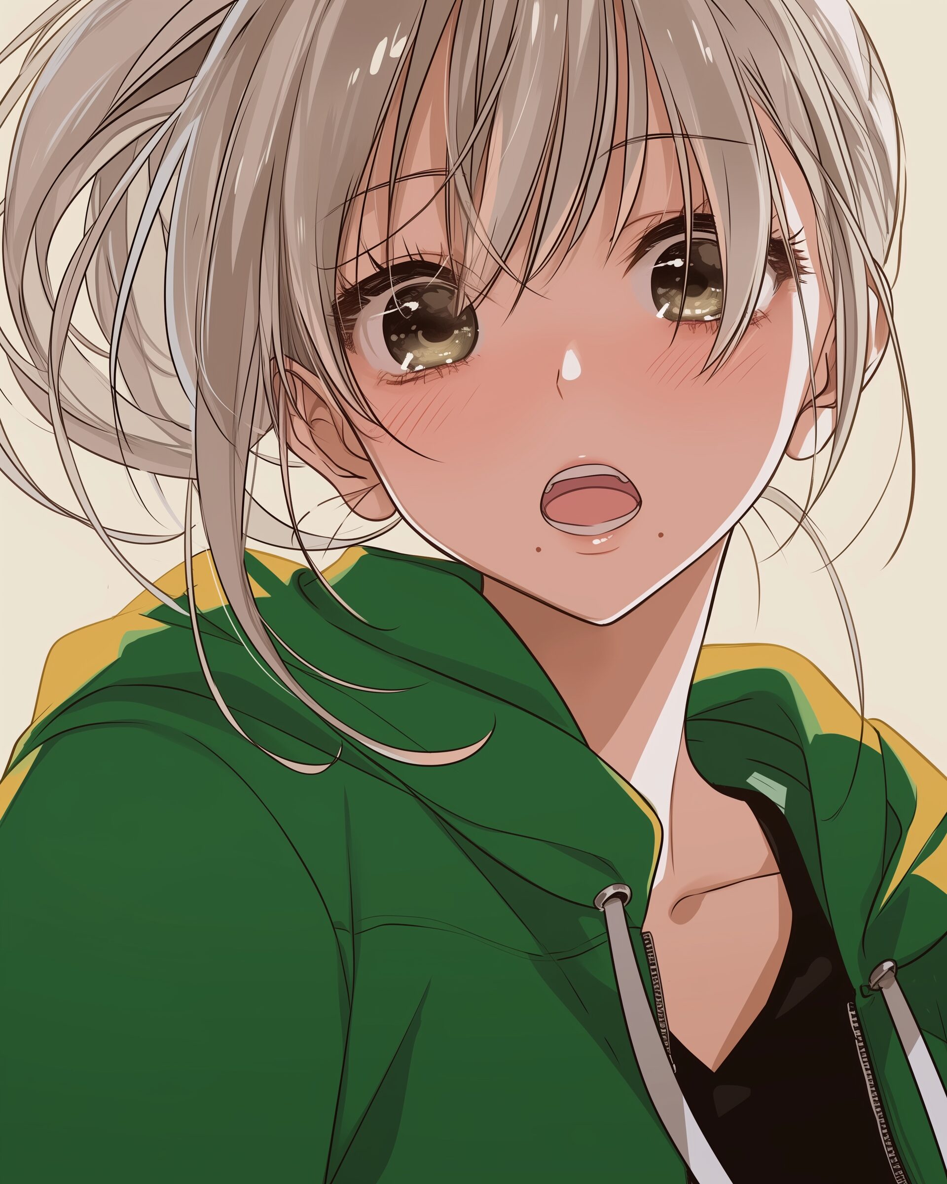 銀髪パーカー女子1