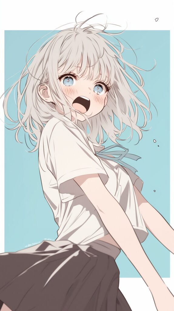 【壁紙】銀髪・喜怒哀楽女子０