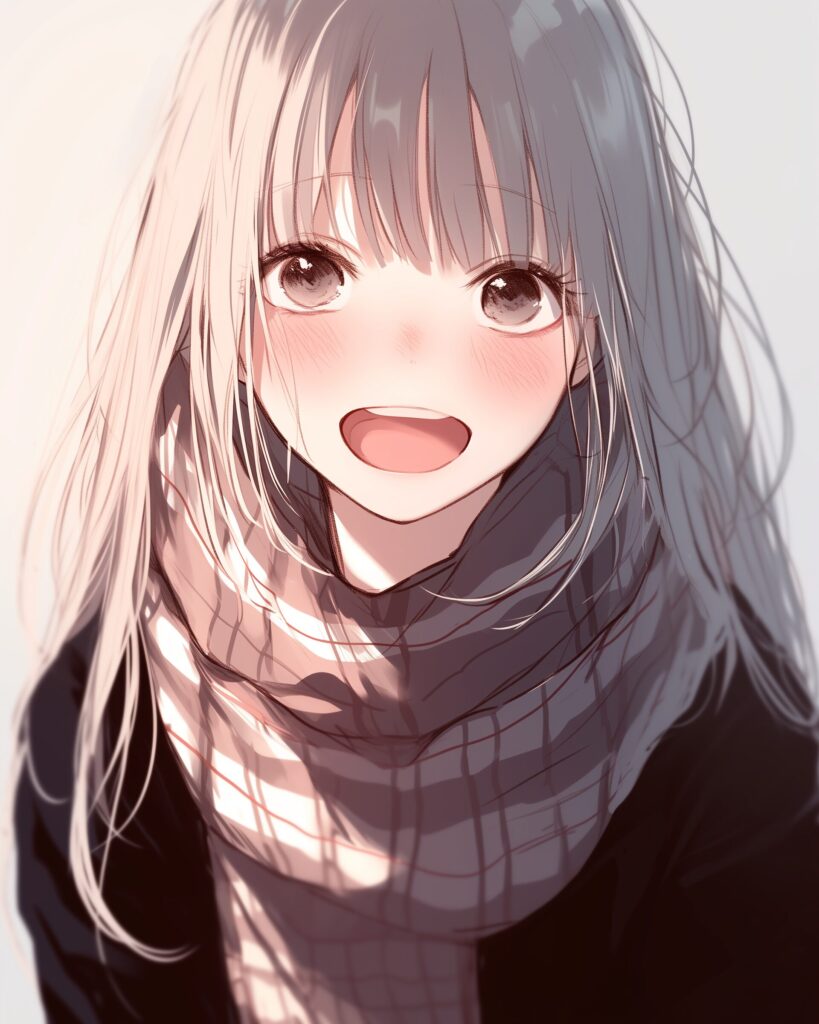 銀髪パーカー女子０