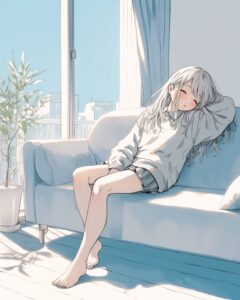 お昼寝女子０