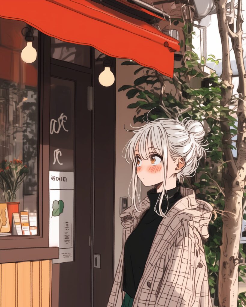 カフェで待ち合わせ女子０