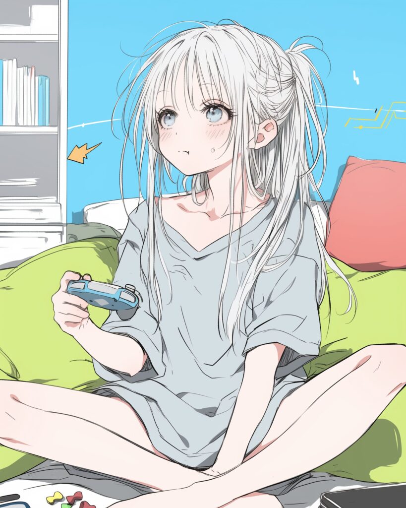 銀髪ゲーム女子０