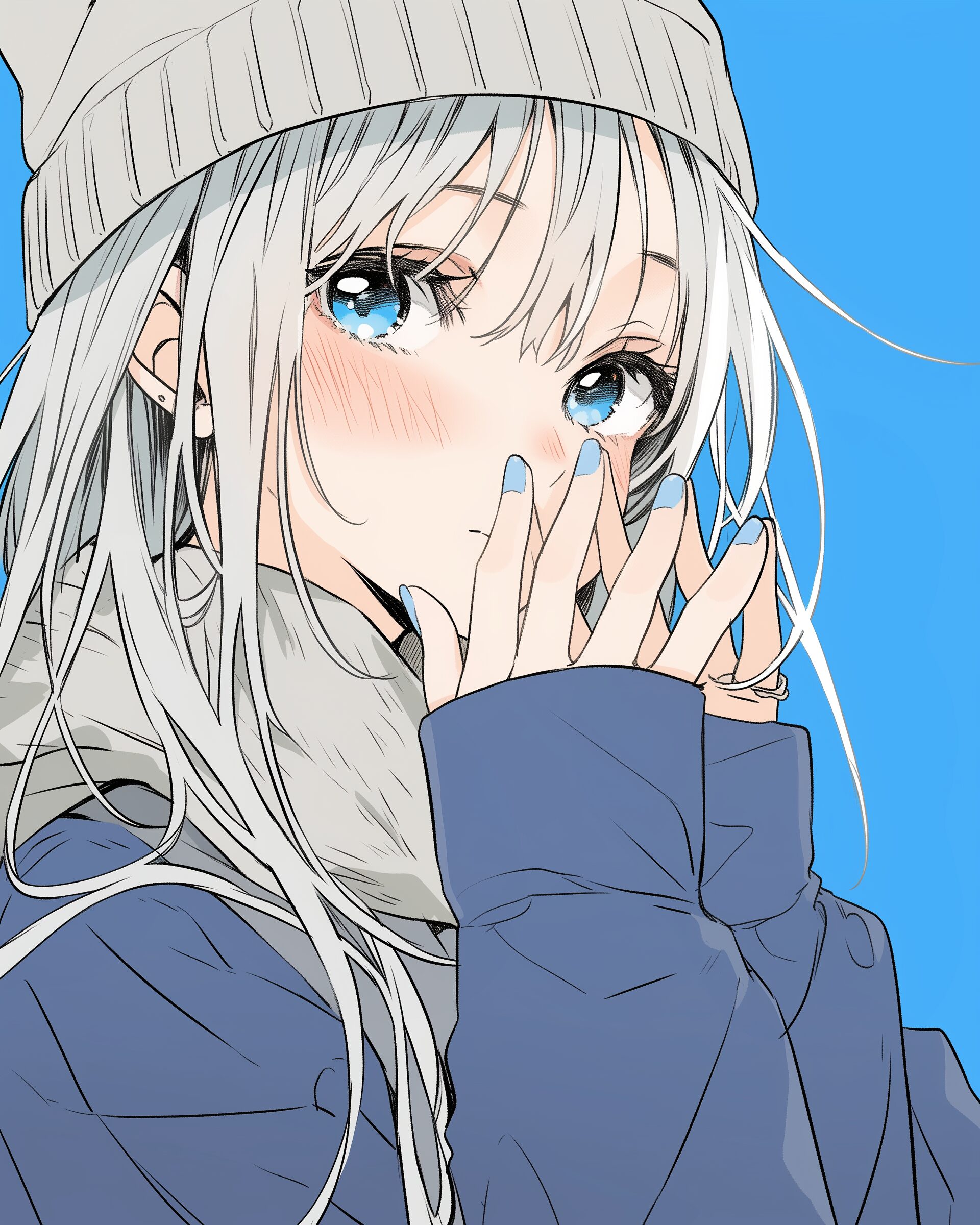 ニット帽女子0