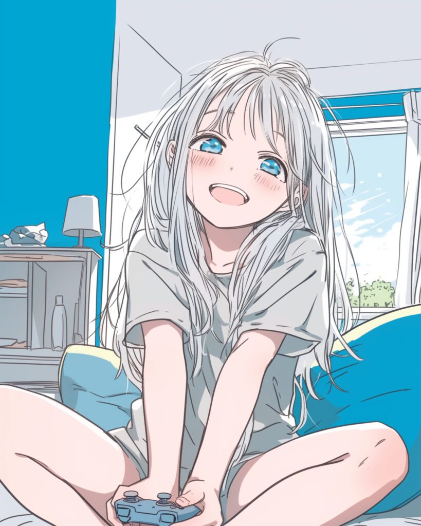 銀髪ゲーム女子０