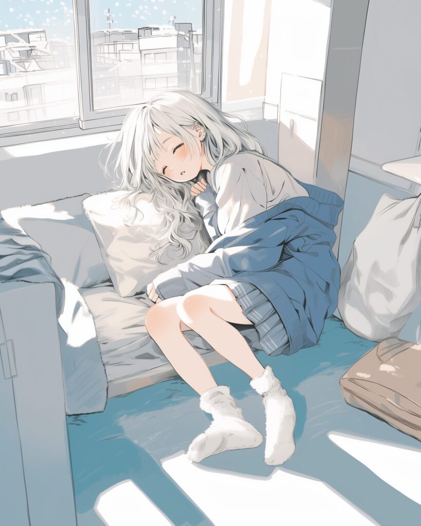 お昼寝女子０