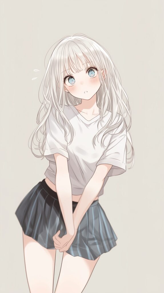 【壁紙】銀髪・喜怒哀楽女子０