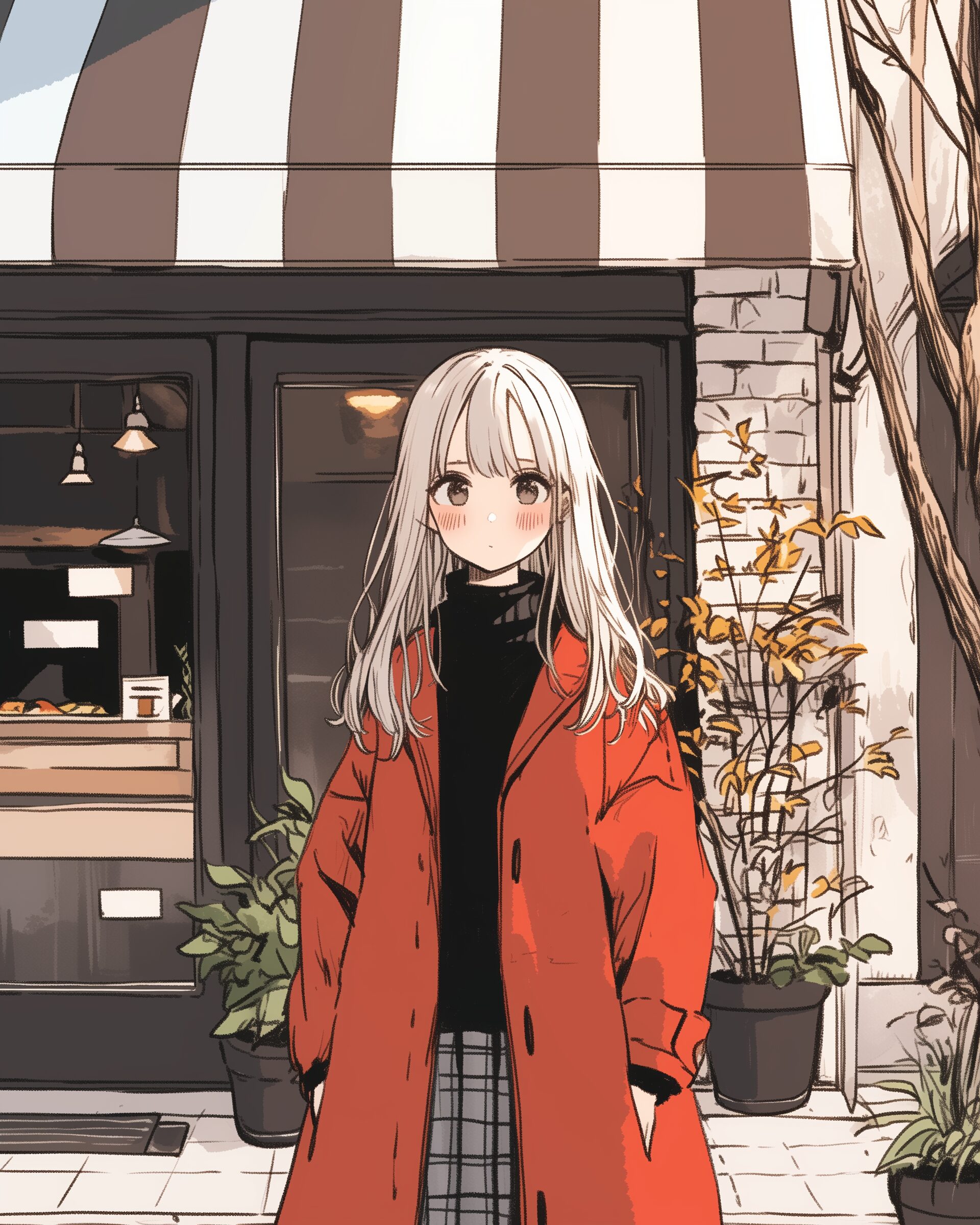 カフェで待ち合わせ女子0