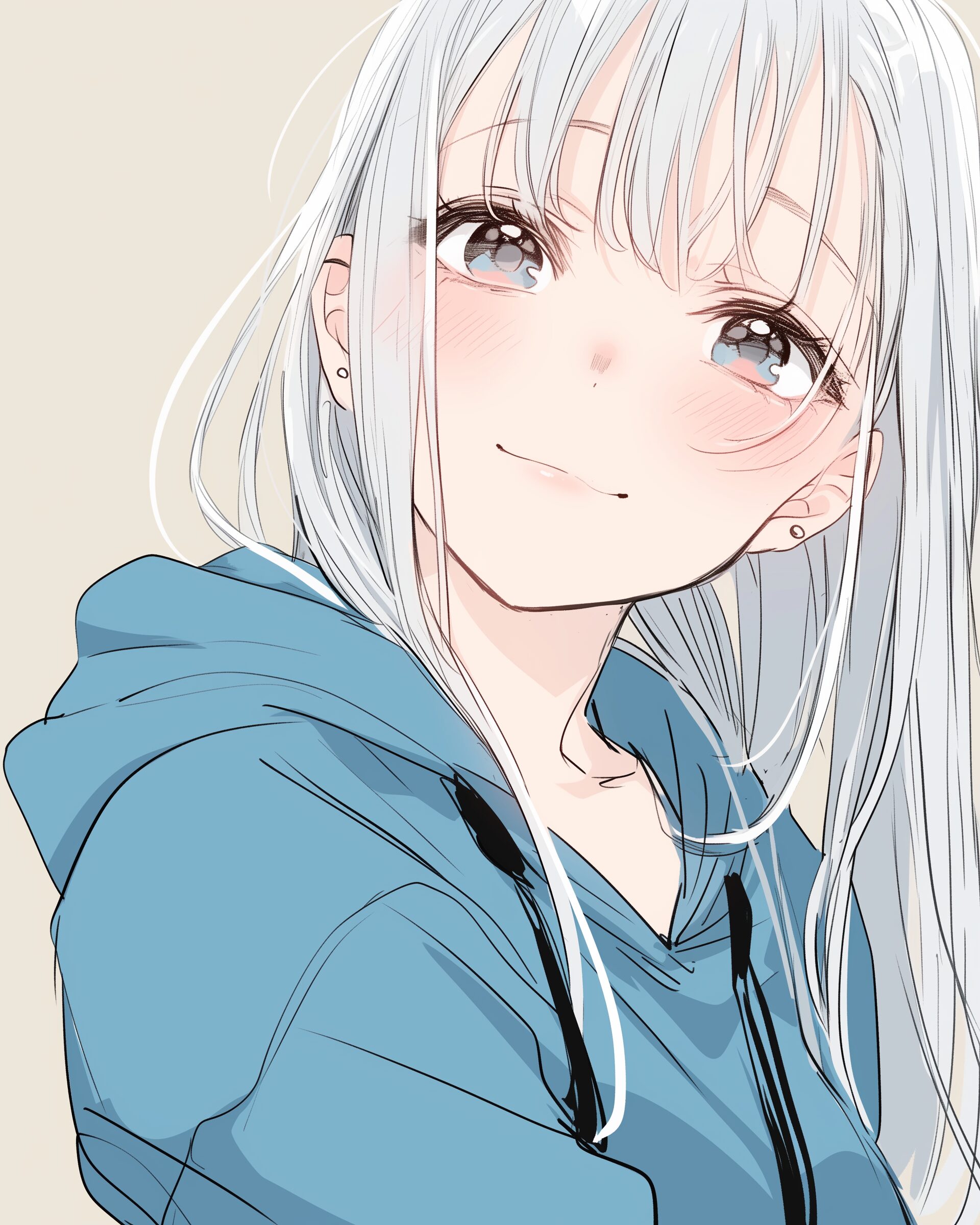 顔アップ銀髪女子0