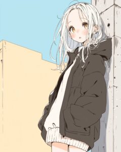 コートを着た女の子０