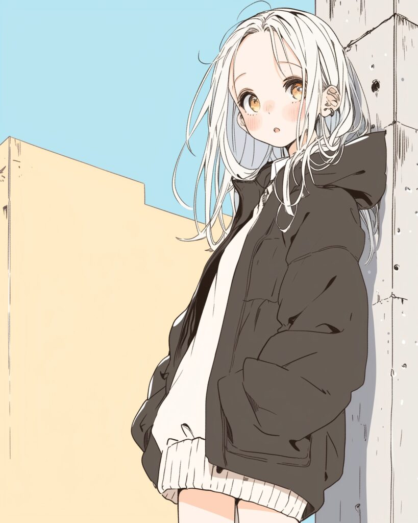 コートを着た女の子０