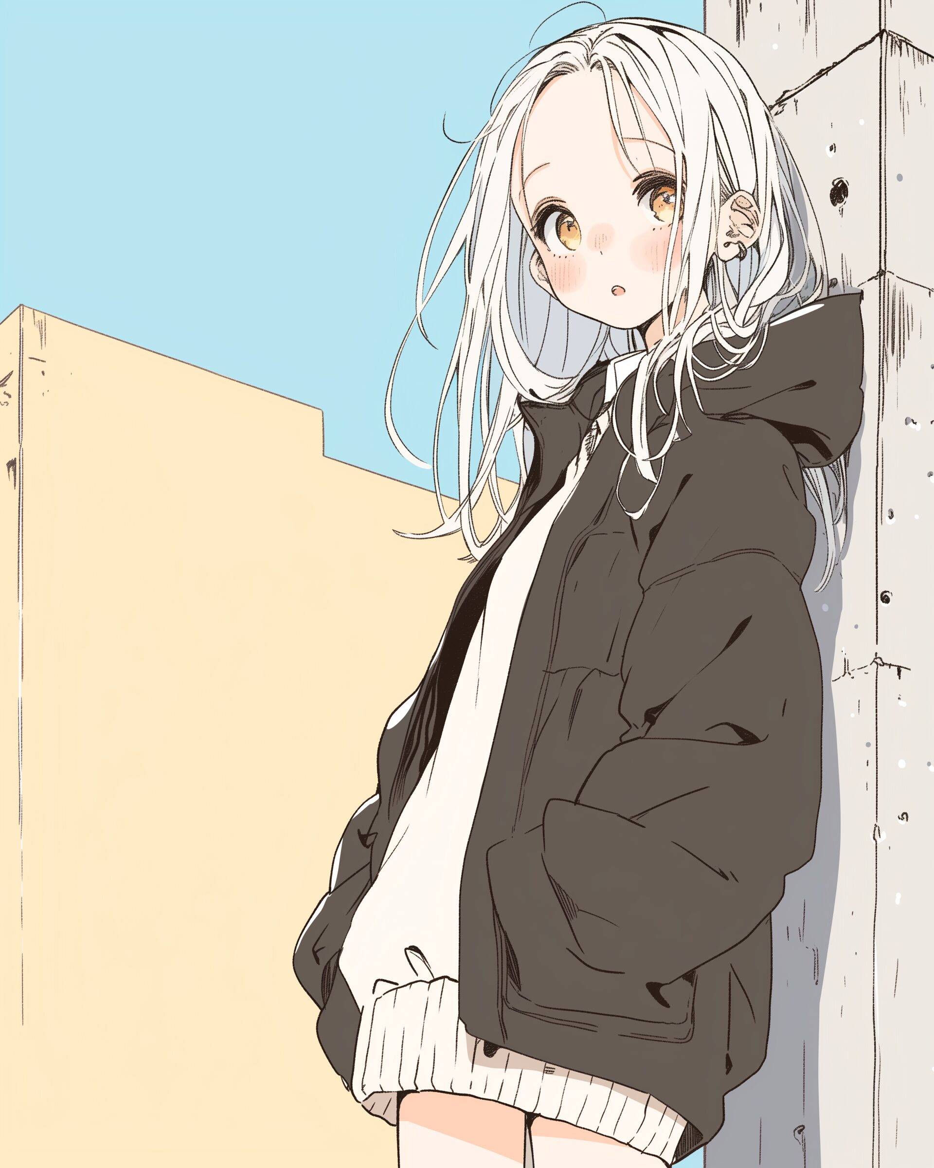 コートを着た女の子0
