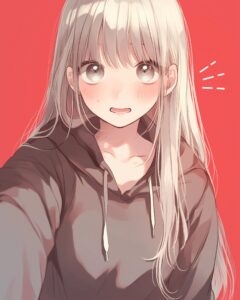 銀髪パーカー女子０