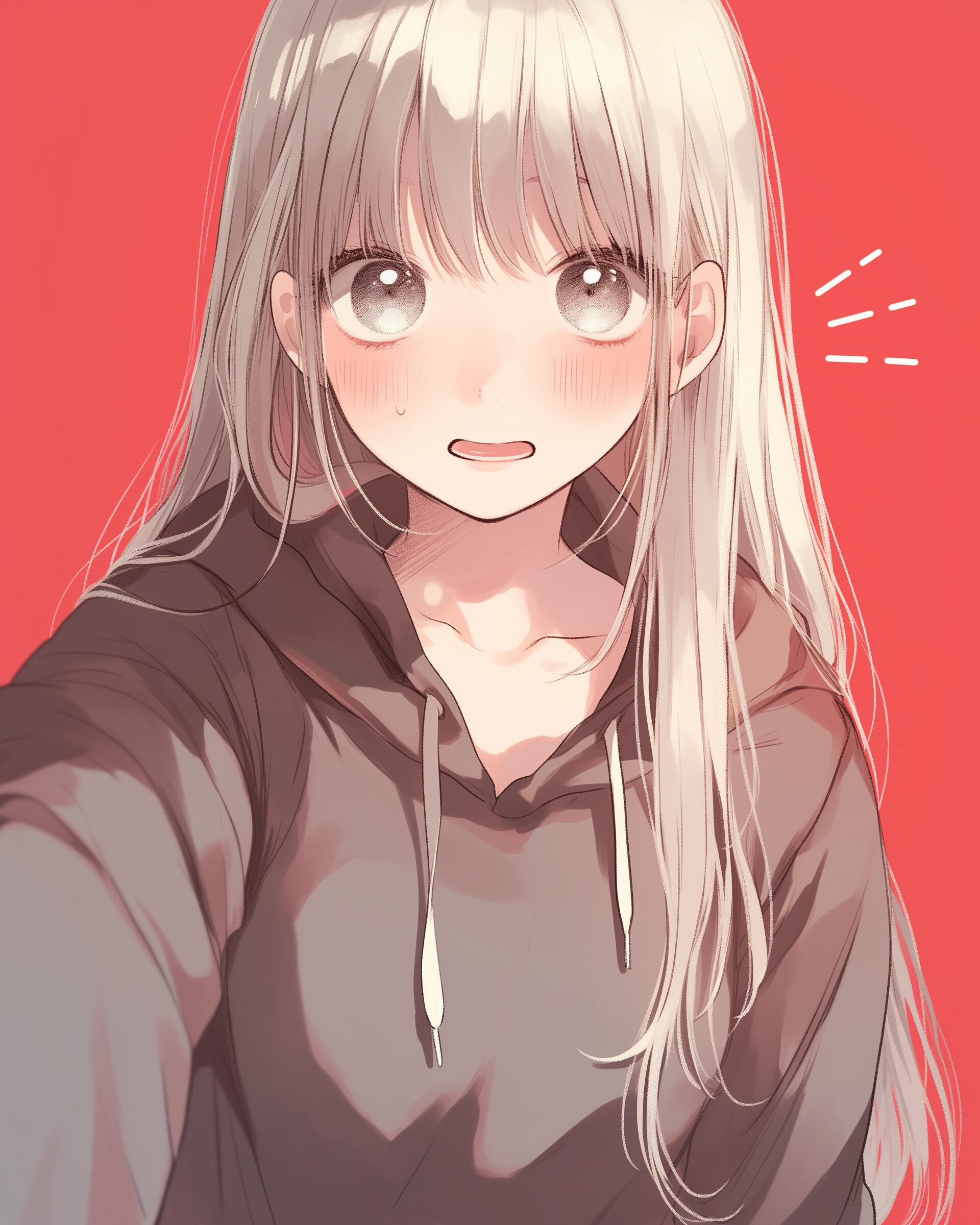 銀髪パーカー女子0