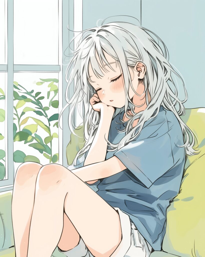 お昼寝女子０