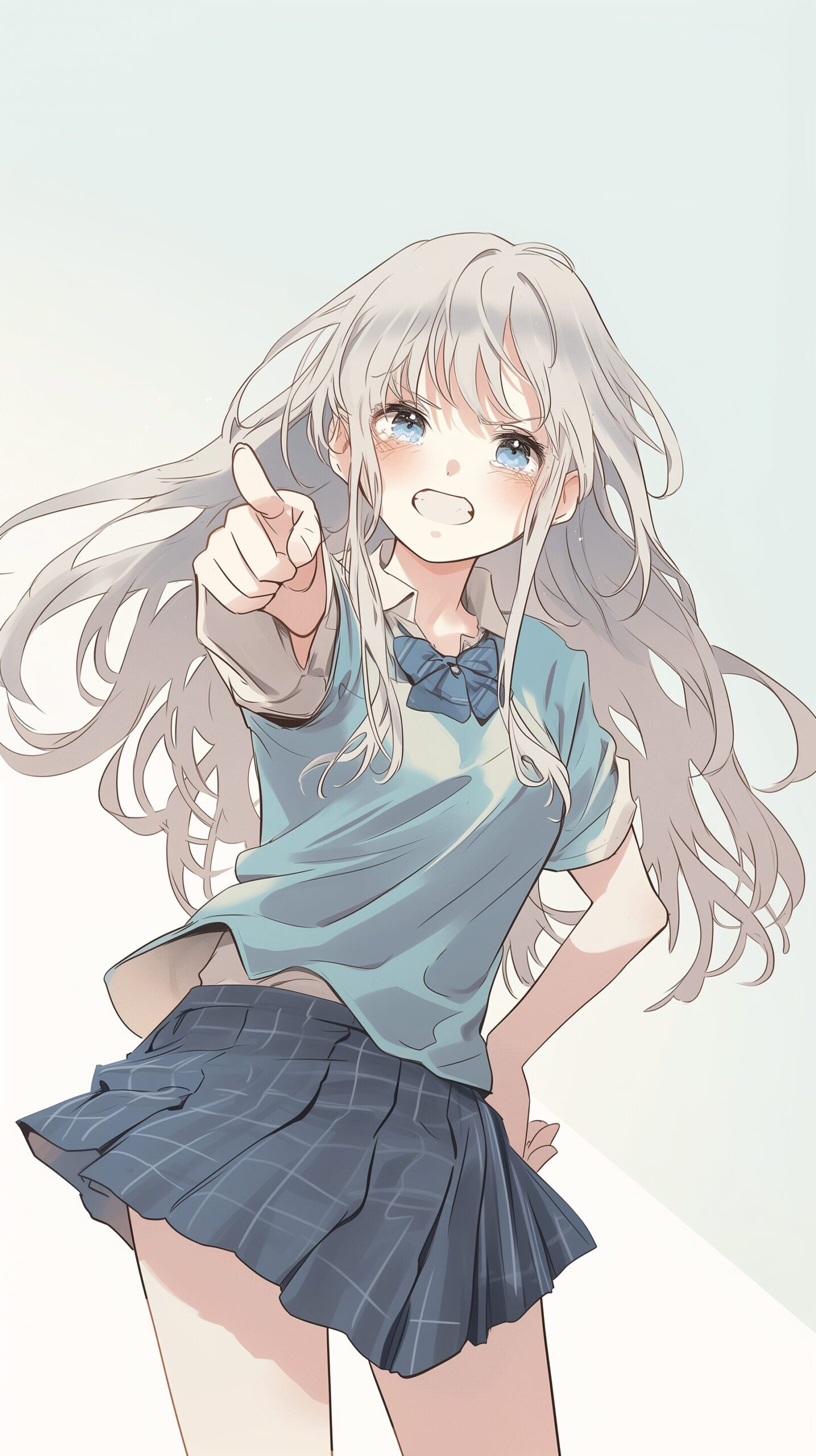 【壁紙】銀髪・喜怒哀楽女子0