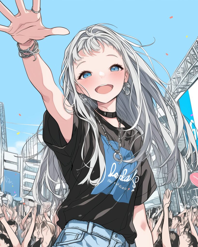 銀髪ライブ女子０