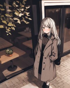 カフェで待ち合わせ女子０