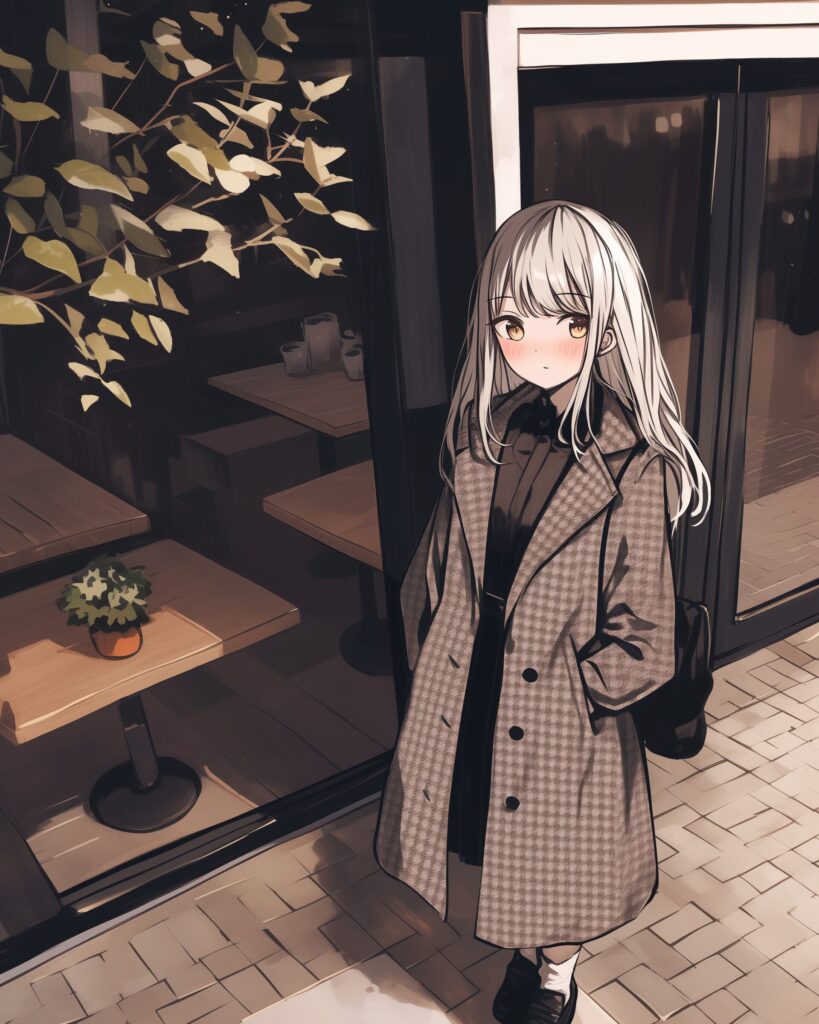 カフェで待ち合わせ女子０