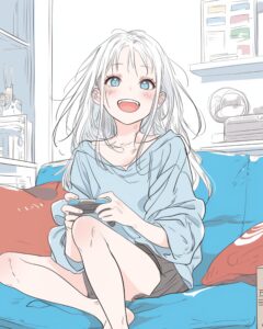 銀髪ゲーム女子０