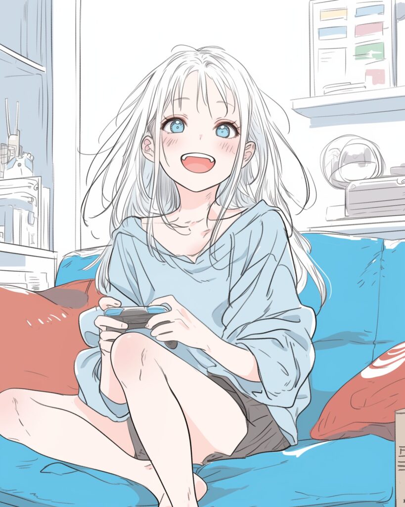 銀髪ゲーム女子０