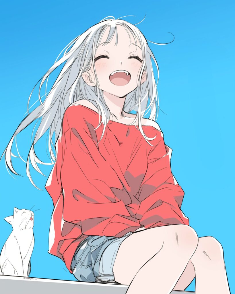 猫と遊ぶ女の子０