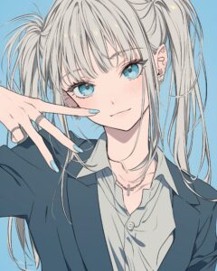 銀髪クール女子０