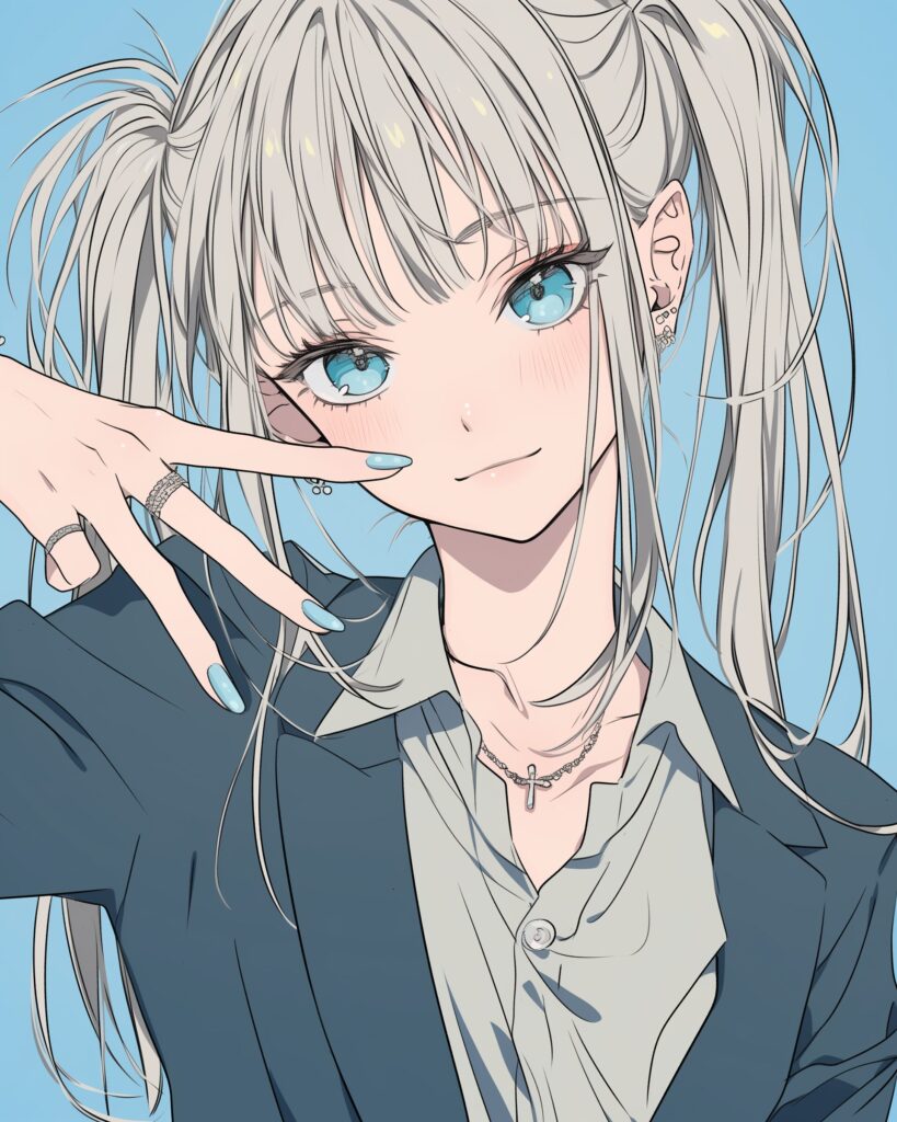 銀髪クール女子０