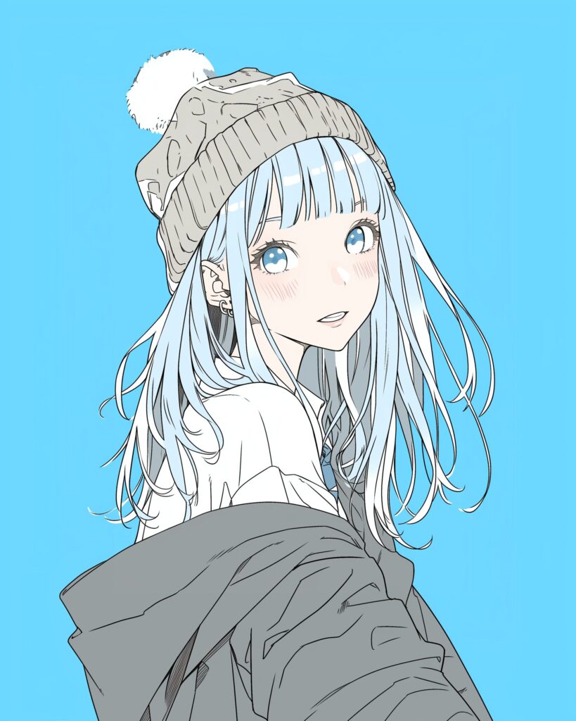 ニット帽女子１