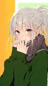 銀髪パーカー女子１