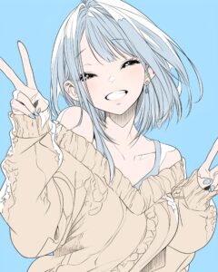 銀髪ピース女子０