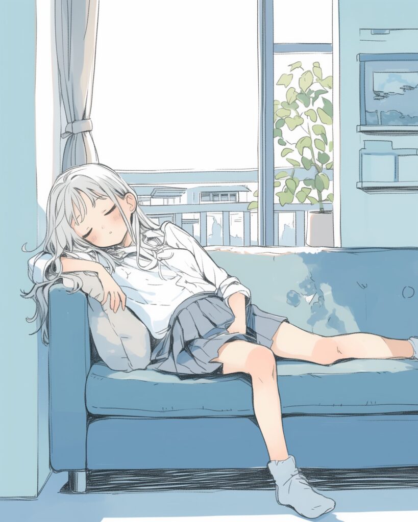 お昼寝女子０