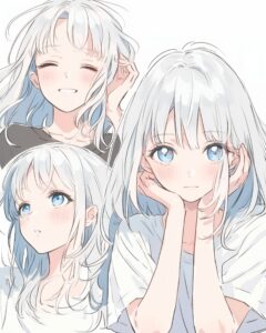 銀髪の制服女子０