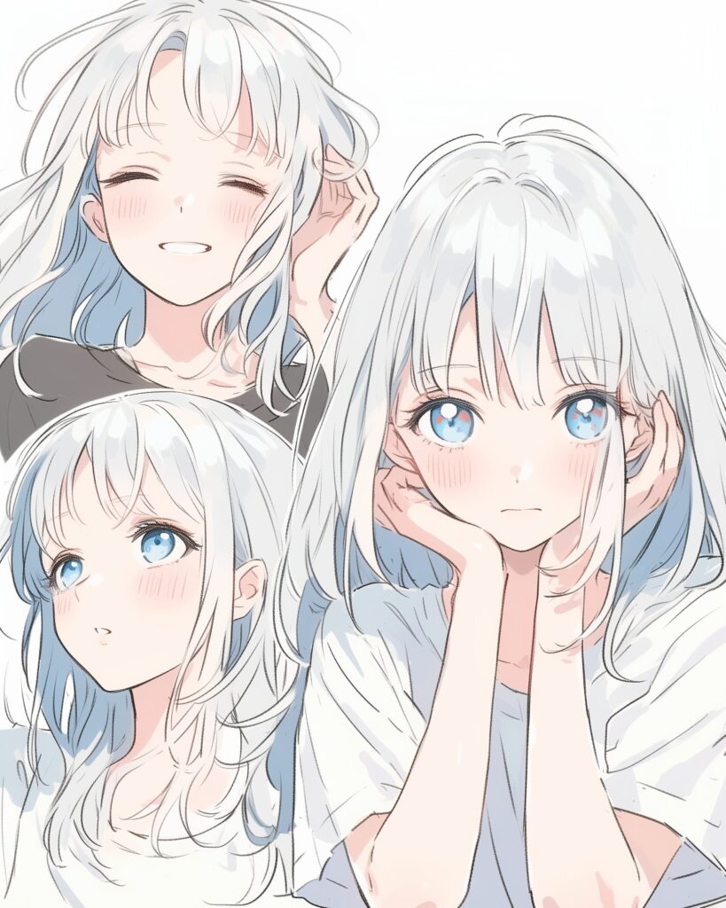 銀髪の制服女子０