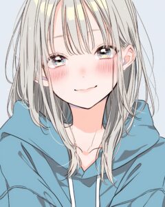 顔アップ銀髪女子０