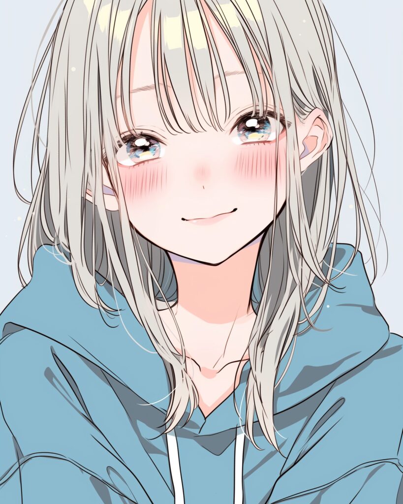 顔アップ銀髪女子０