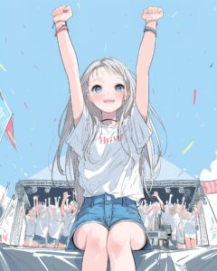 銀髪ライブ女子０