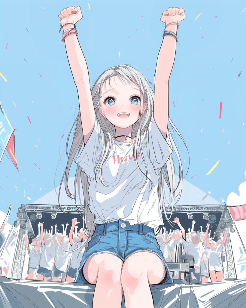 銀髪ライブ女子０